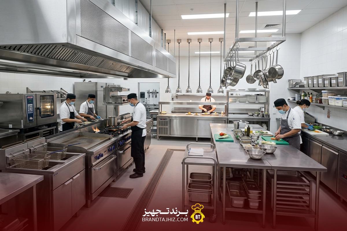 چیدمان تجهیزات آشپزخانه صنعتی