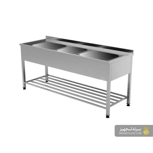 سینک صنعتی سه لگن BT - مدل SINK3