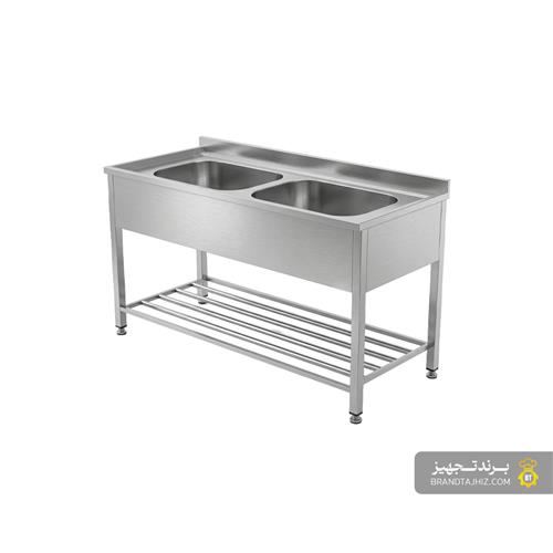 سینک صنعتی دو لگن BT - مدل SINK2