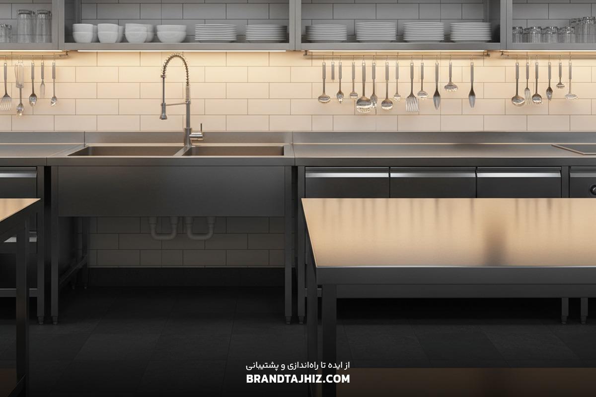 سینک صنعتی و میز کار استیل آشپزخانه صنعتی